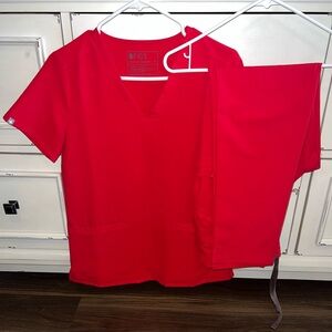 FIGS Pop Red Scrub Set